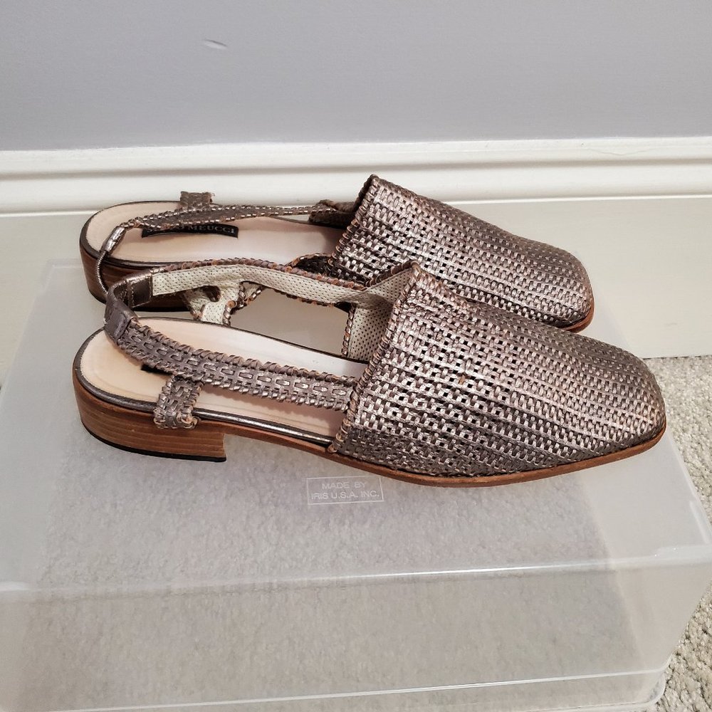 Sesto Meucci Woven Leather Slingbacks